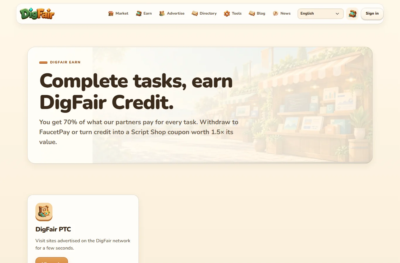 Earn tasks