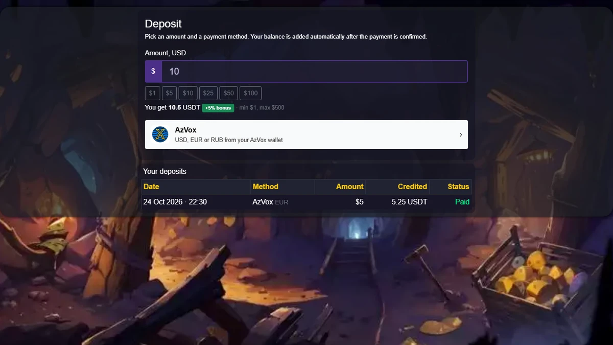 AzVox Deposit Gateway — FastCore Module