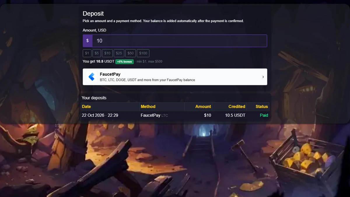 FaucetPay Deposit Gateway — FastCore Module
