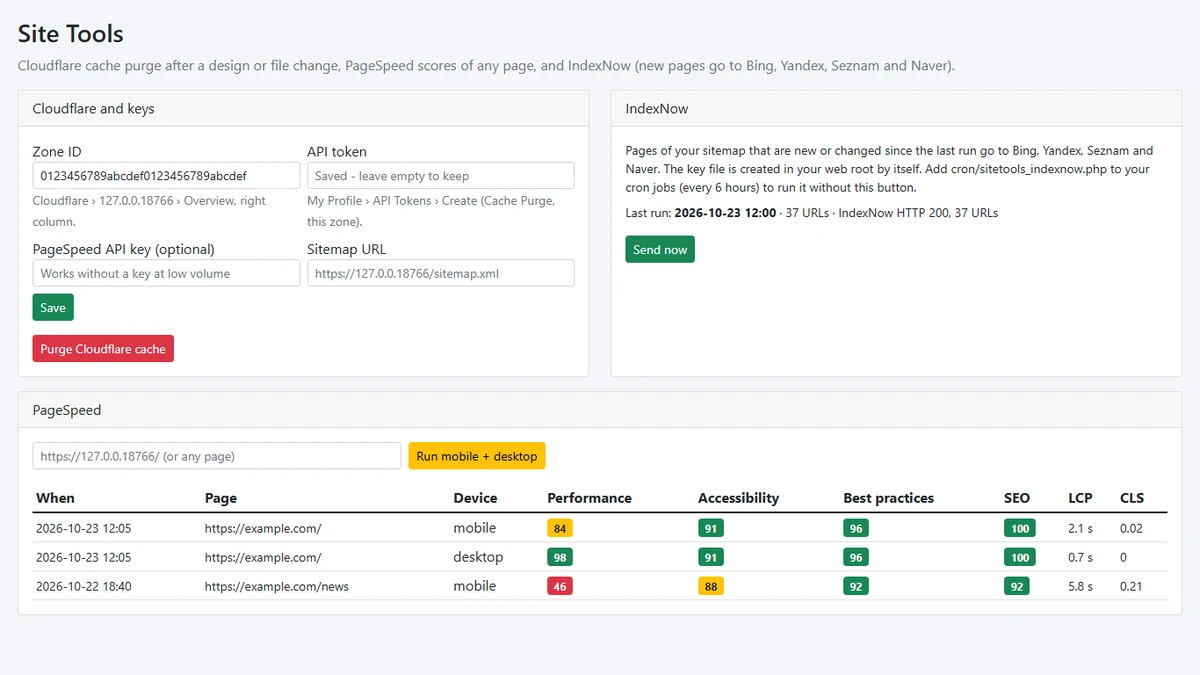 Site Tools — FastCore Admin Module