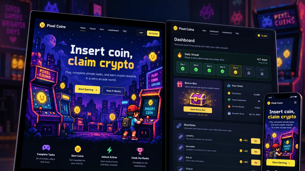 Faucet Site — Pixel Arcade
