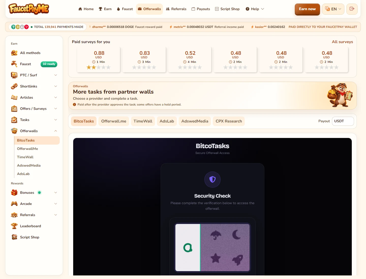 User page