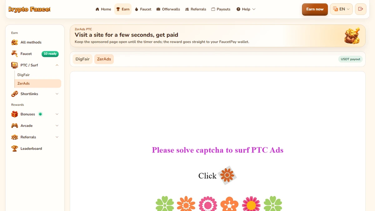ZerAds PTC — FaucetPayME Add-on
