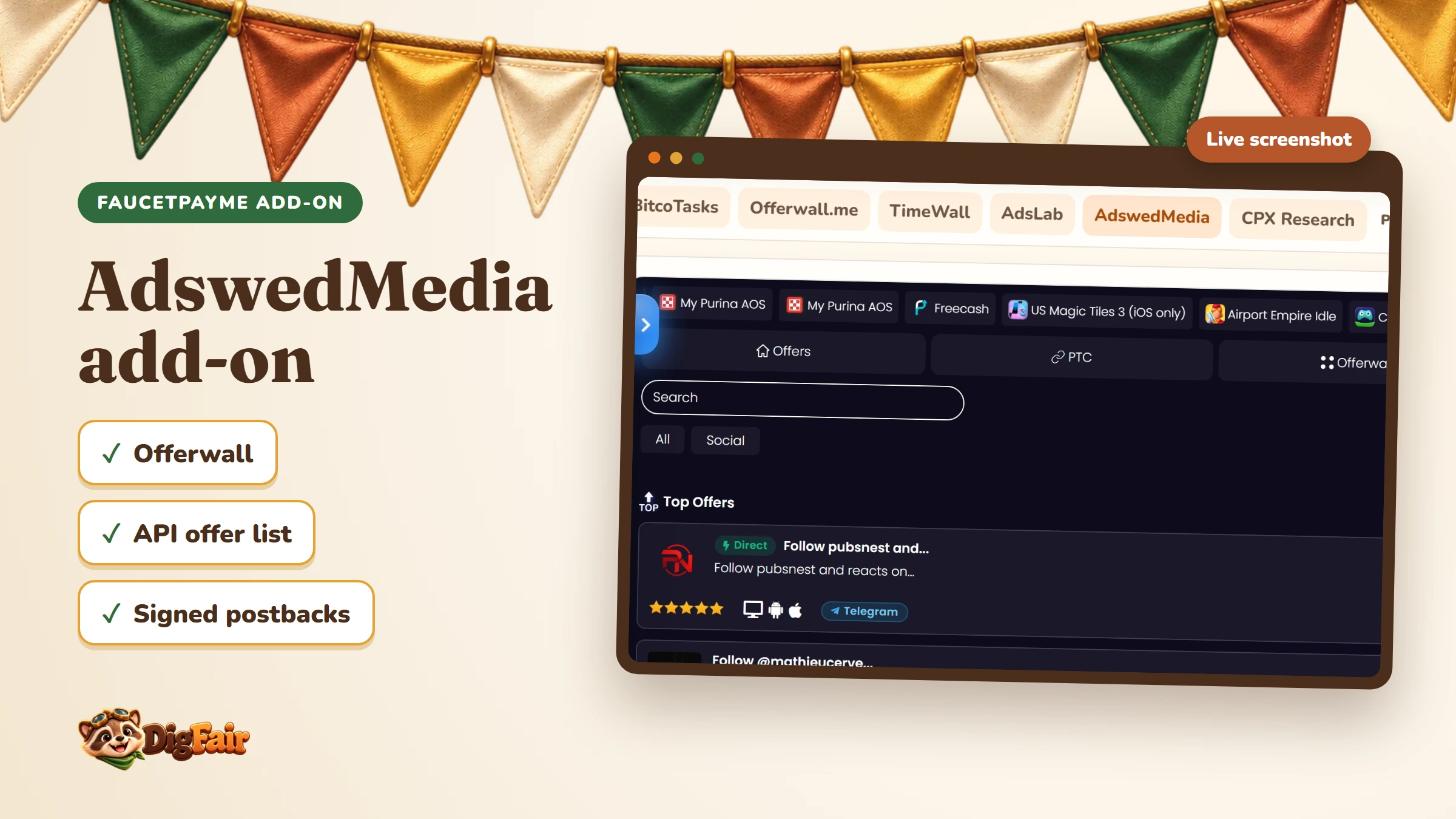 FaucetPayME Add-on — AdswedMedia