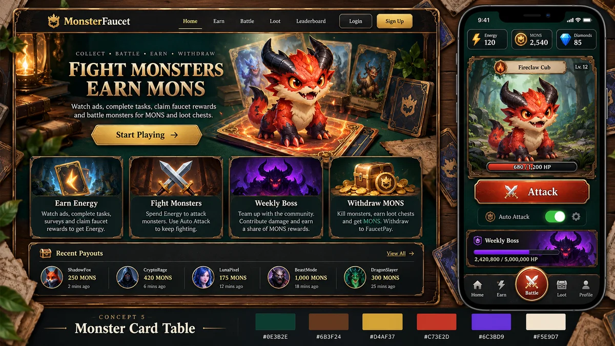 Game Site — Monster Card Table