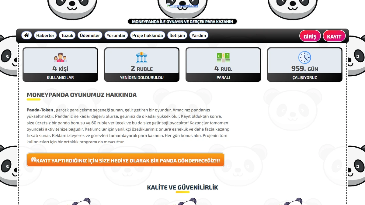 MoneyPanda — Panda Earning Game Script (Turkish)