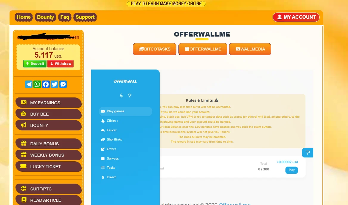 Offerwall me tab