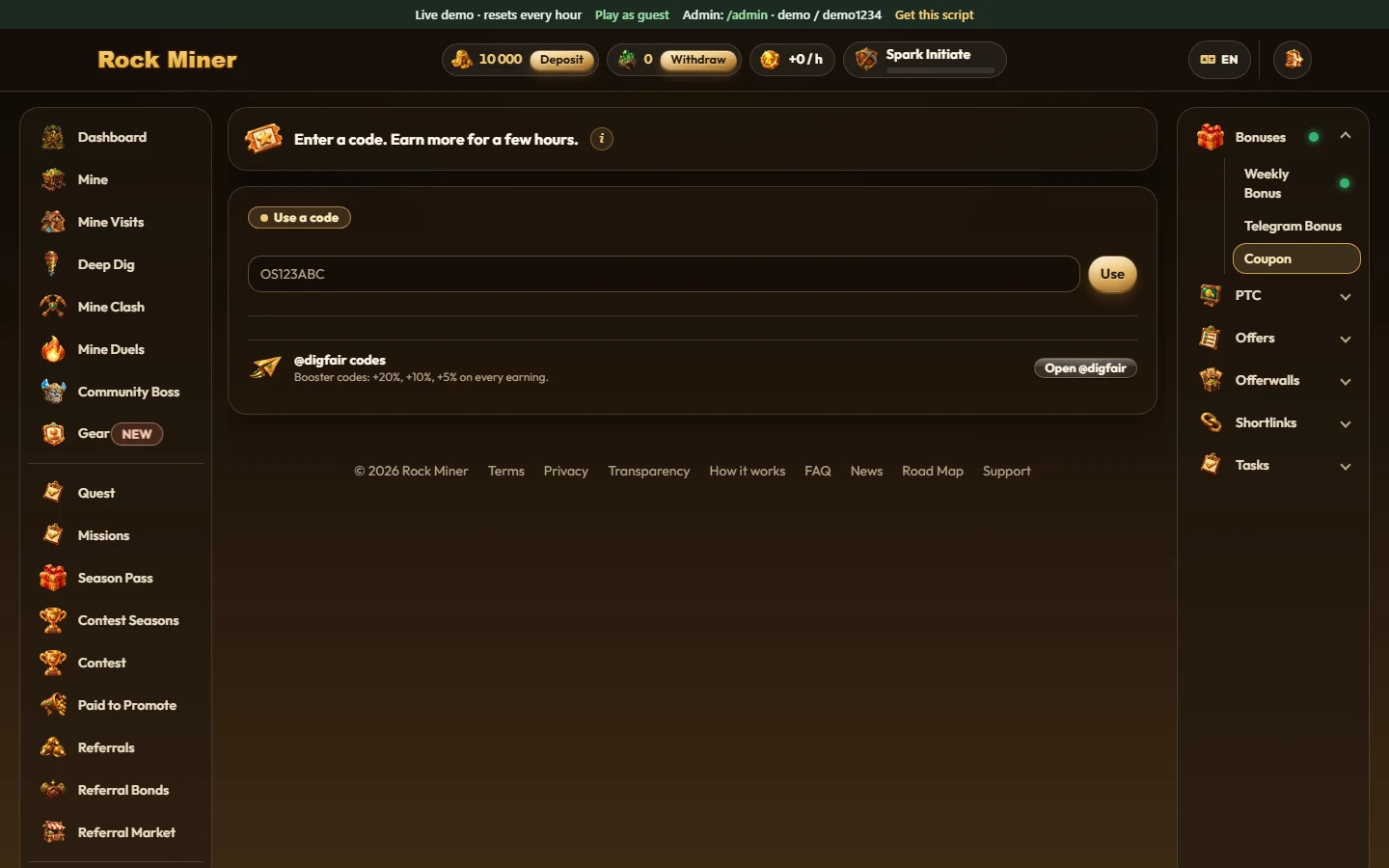 User page