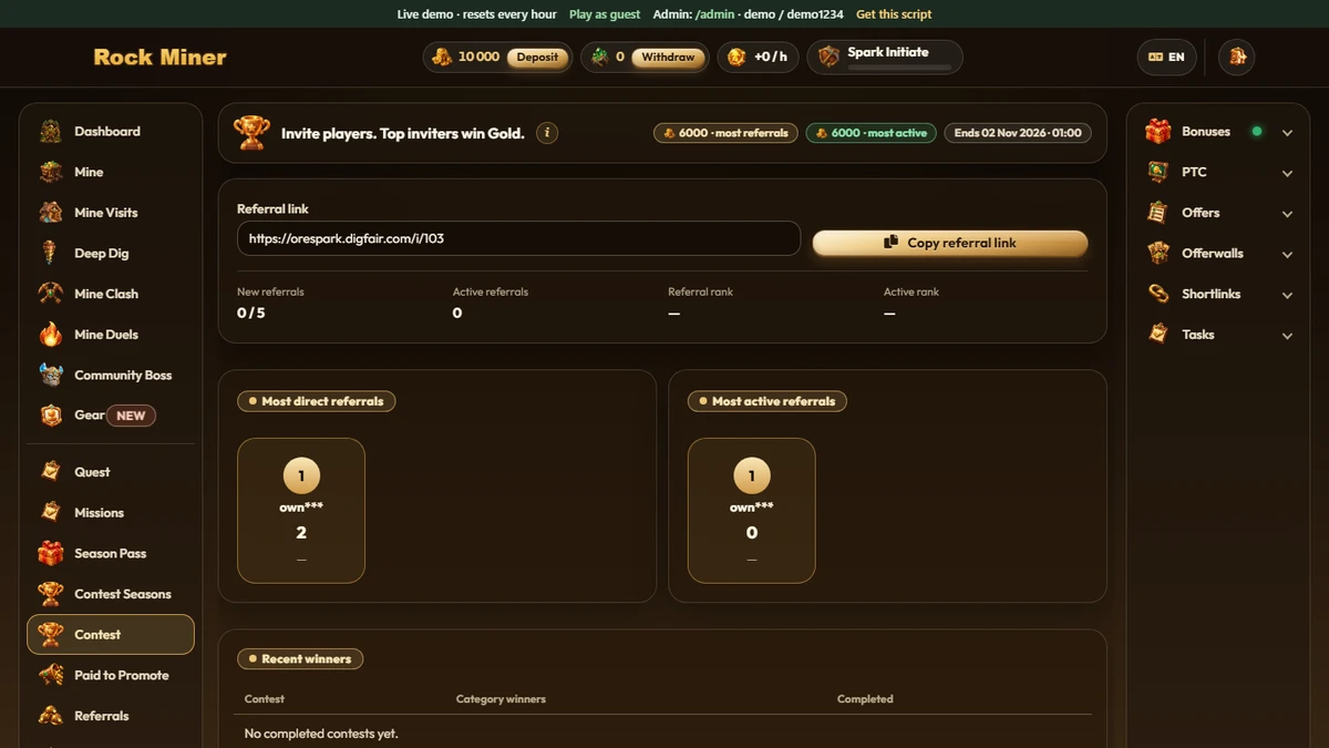 Contests — OreSpark Module