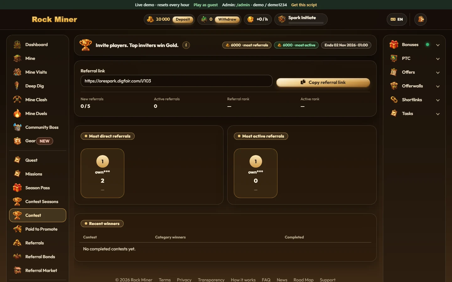 User page