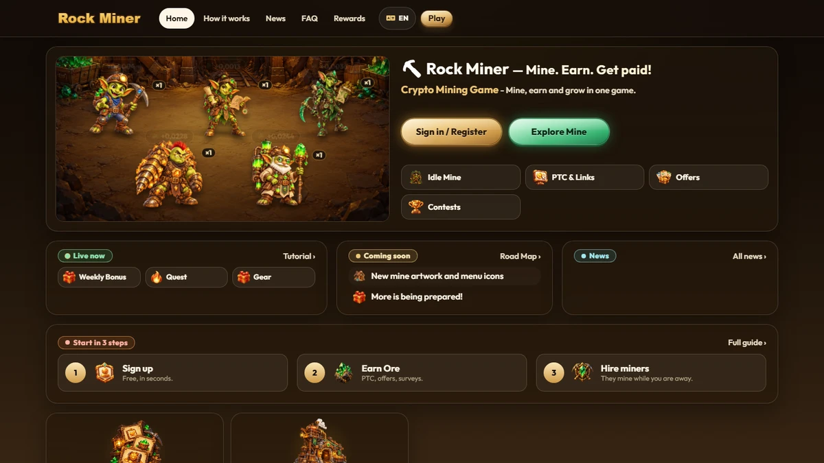 OreSpark Mining Game Script — Starter