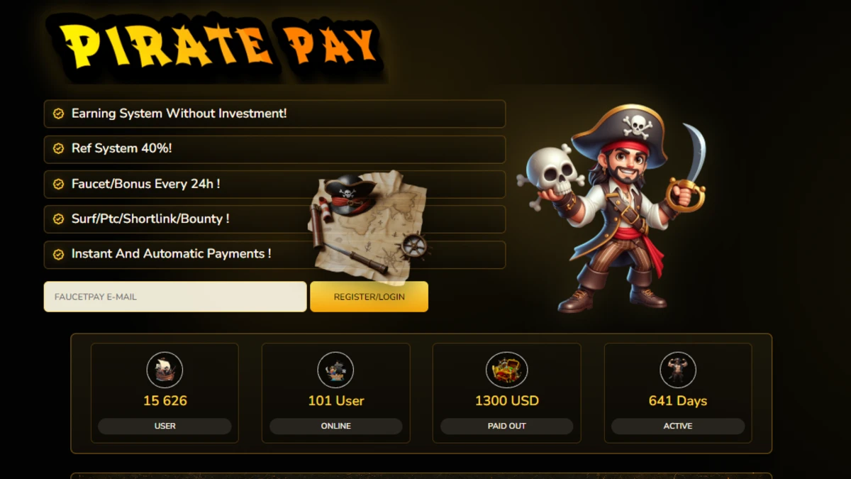 PiratePay — Pirate Mining Game Script