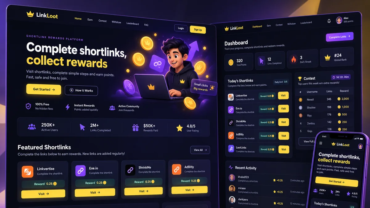 Shortlink Rewards Site