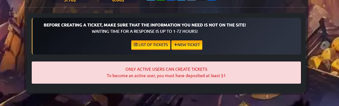 One open ticket rule
